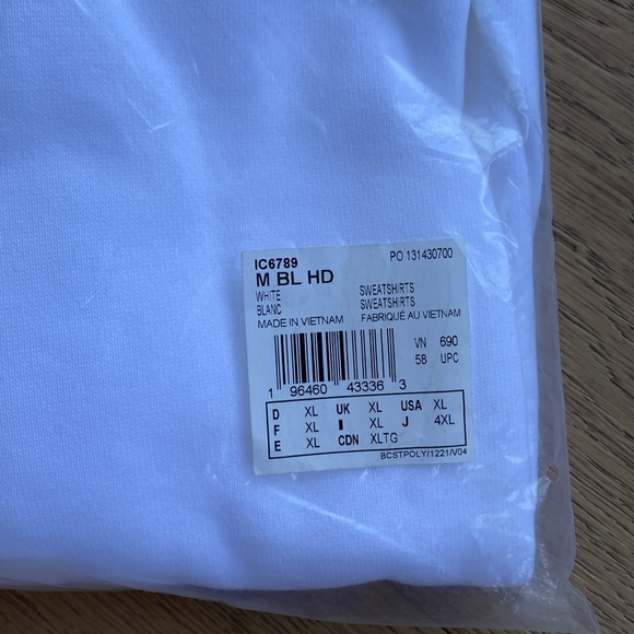 NWT Men's Adidas BrandLove Hoodie - SIZE XL - White - Picture 6 of 9